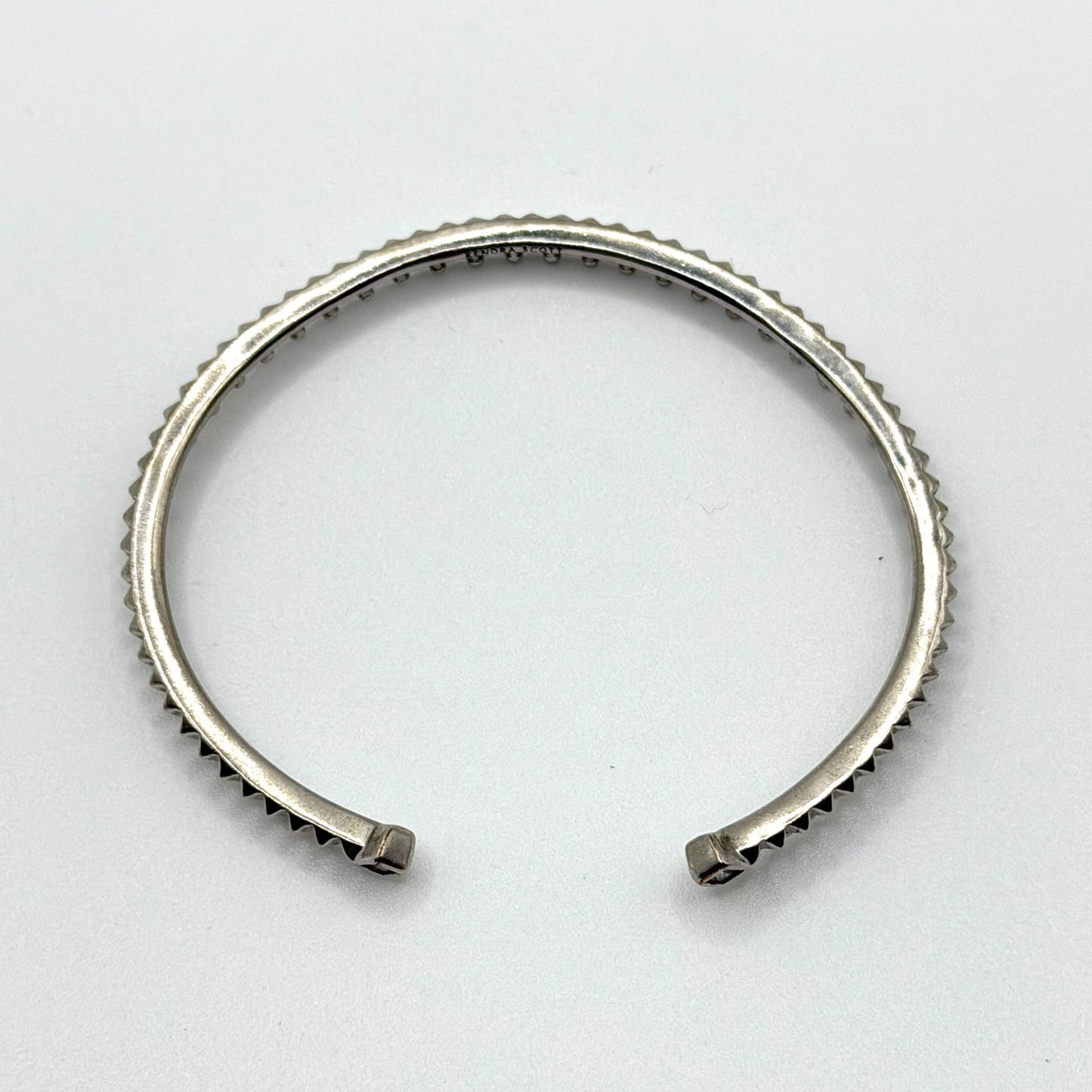 Kendra Scott Silver Plated Cuff Bracelet With Square Crystal Accents