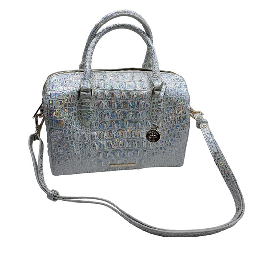 NWOT Brahmin Silver w/Prism Effects "Veronica Reflect Melbourne" Satchel Style Shoulder Handbag Size Med