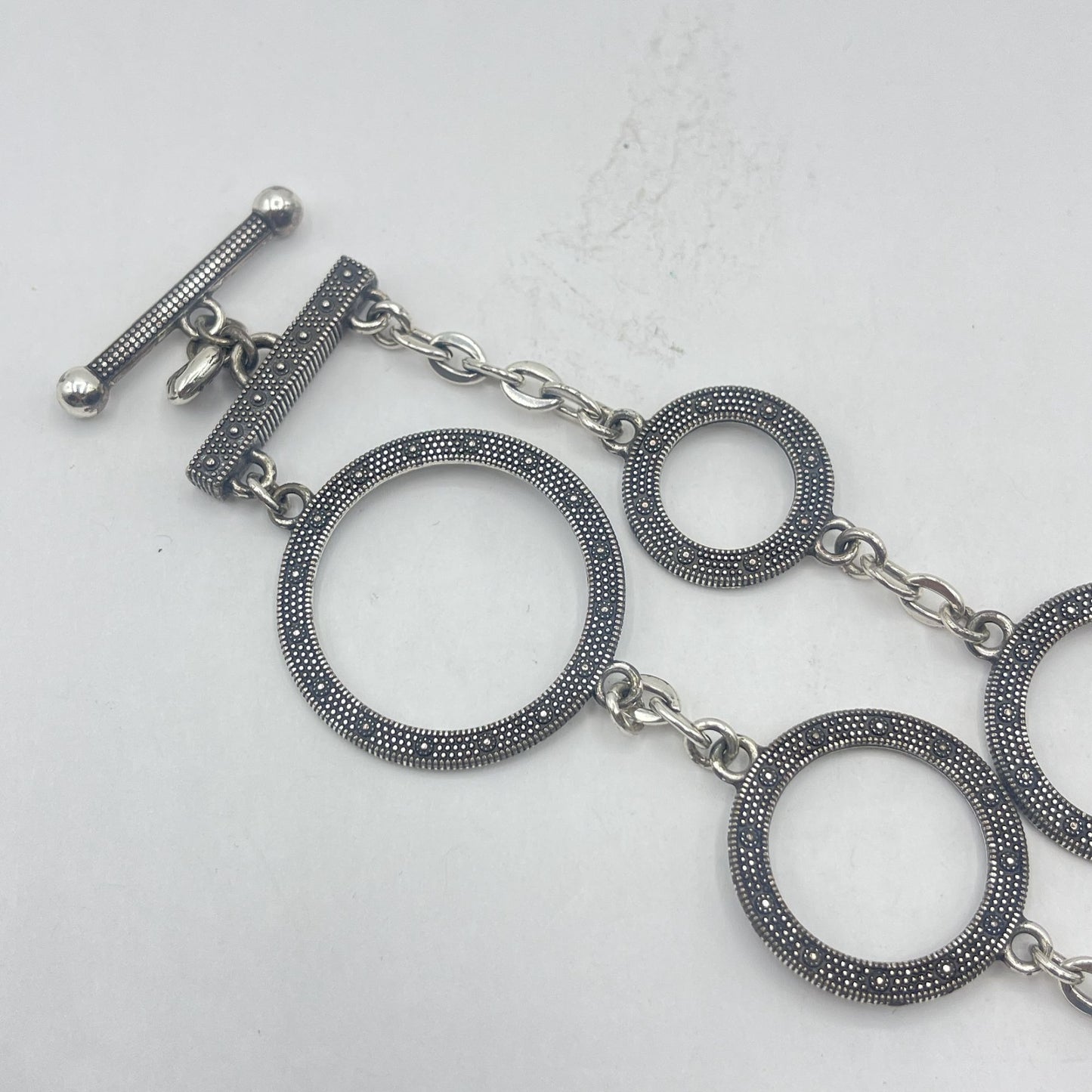 Brighton Silver-Tone Circle Link Toggle Bracelet