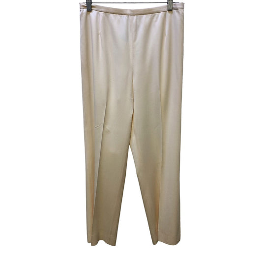 *Lafayette 148 Ivory Side-Zip Lined Trousers Size 8