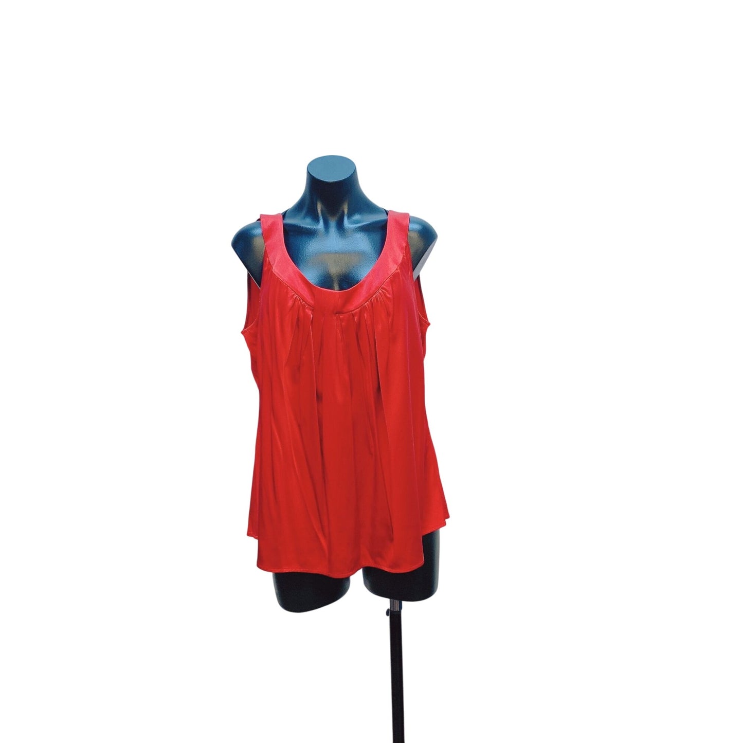 NWT St. John Collection Matador Red Sleeveless Blouse 16