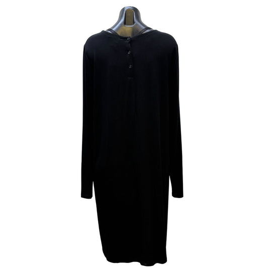 NWT Eileen Fisher Black Long-Sleeve Crew Neck Mini Pullover Dress XL
