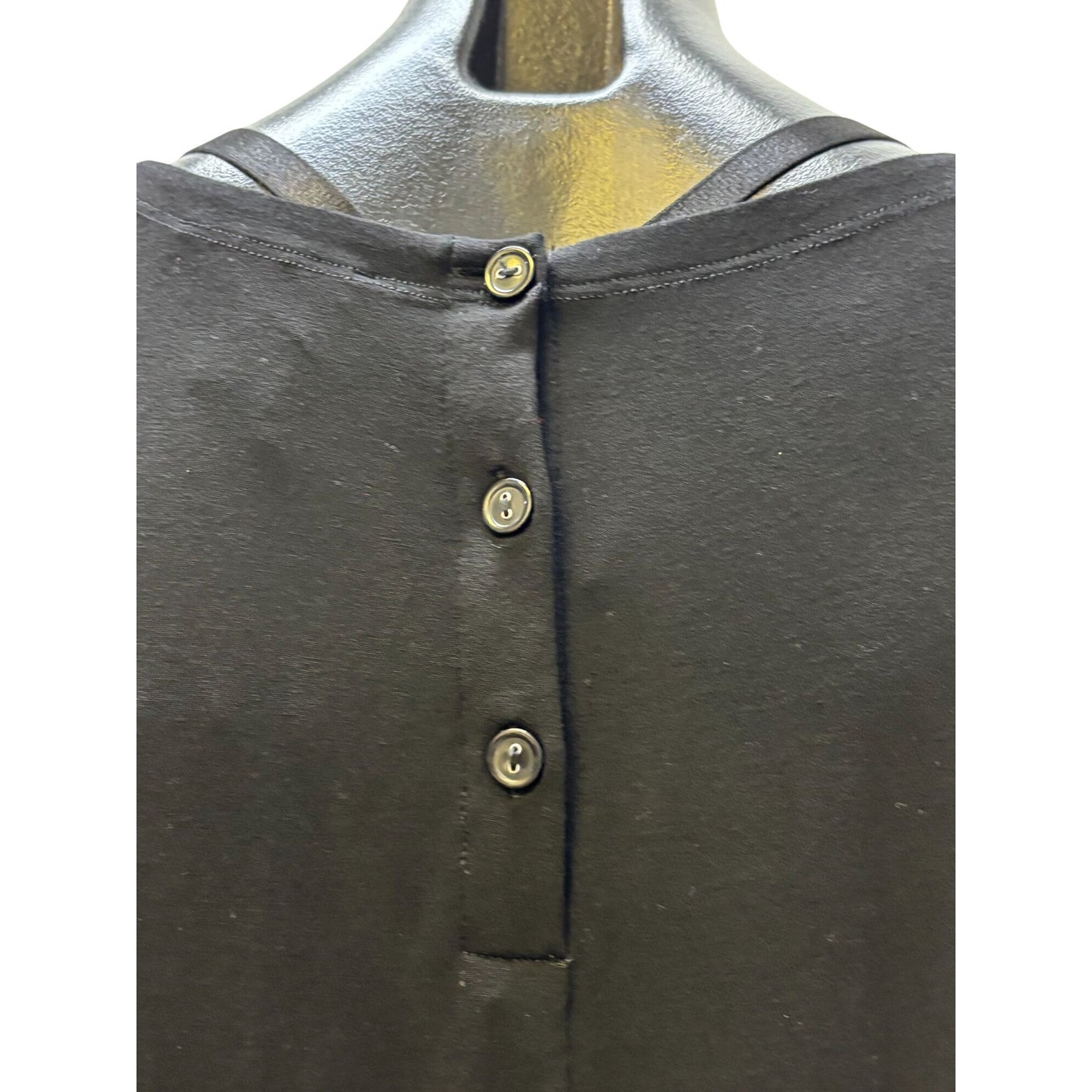 NWT Eileen Fisher Black Long-Sleeve Crew Neck Mini Pullover Dress XL