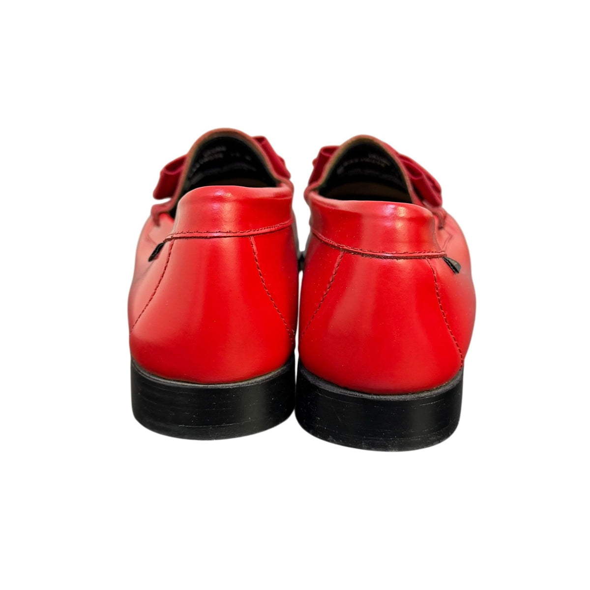 G.H. Bass Weejuns Red Leather Loafers With Bow Accents10