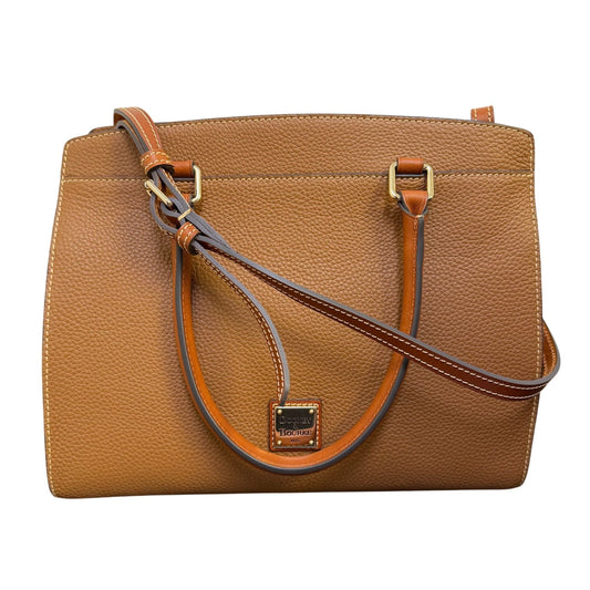 Dooney & Bourke Pebble Grain Leather Tan Handbag With Adjustable Strap