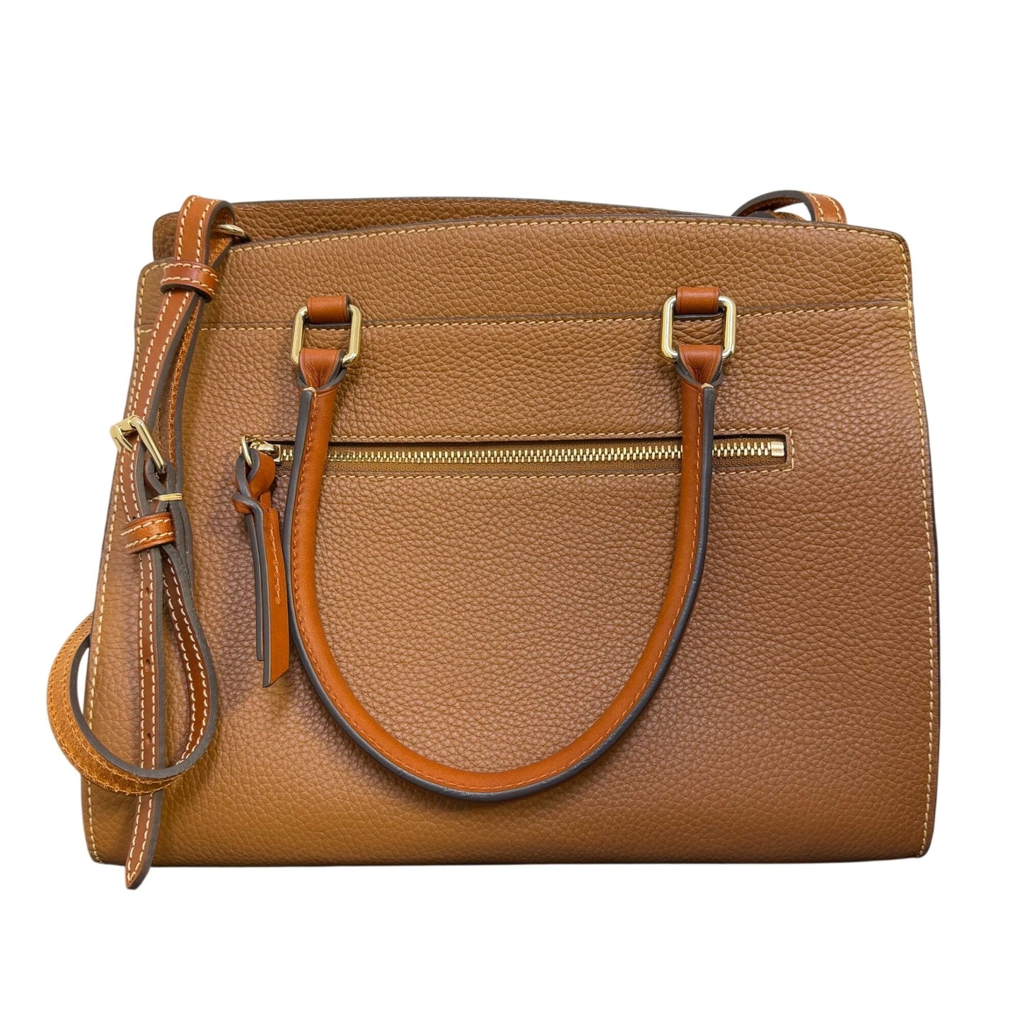Dooney & Bourke Pebble Grain Leather Tan Handbag With Adjustable Strap