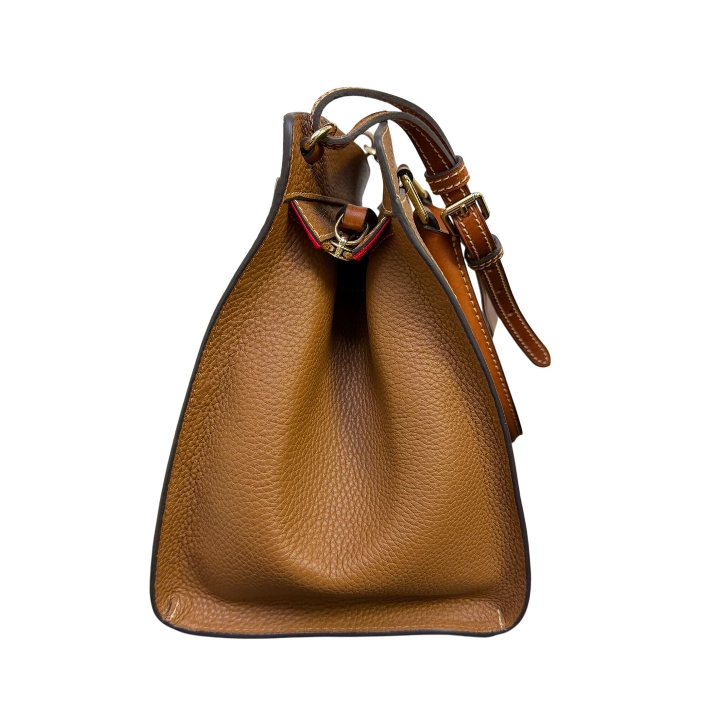 Dooney & Bourke Pebble Grain Leather Tan Handbag With Adjustable Strap