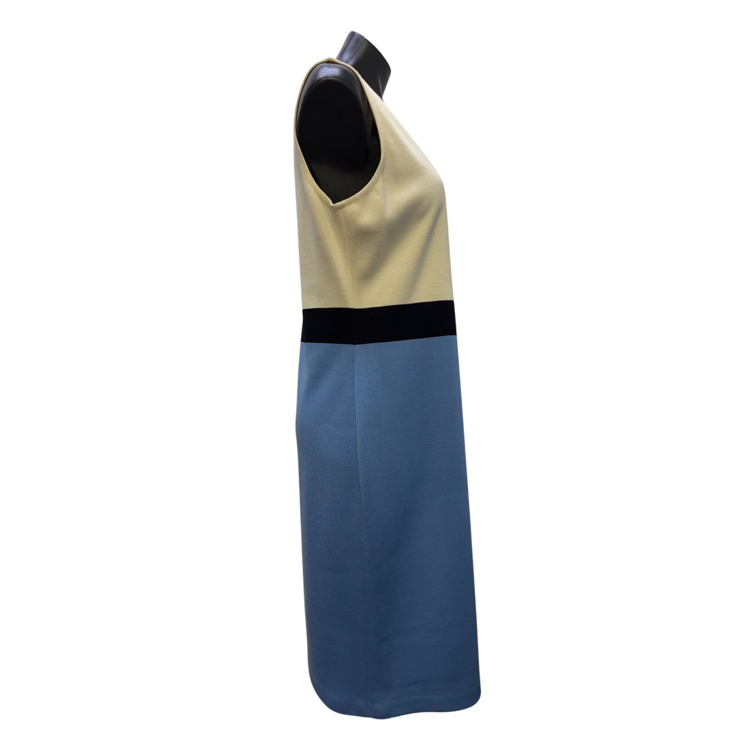 St. John Colorblock Knit Dress Blue & Cream Size 10