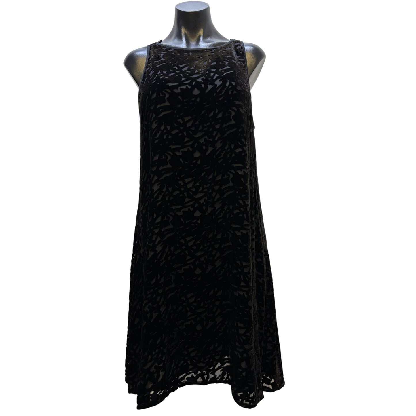 NWT Eileen Fisher Black Velvet Ballet Neck A-Line Dress M