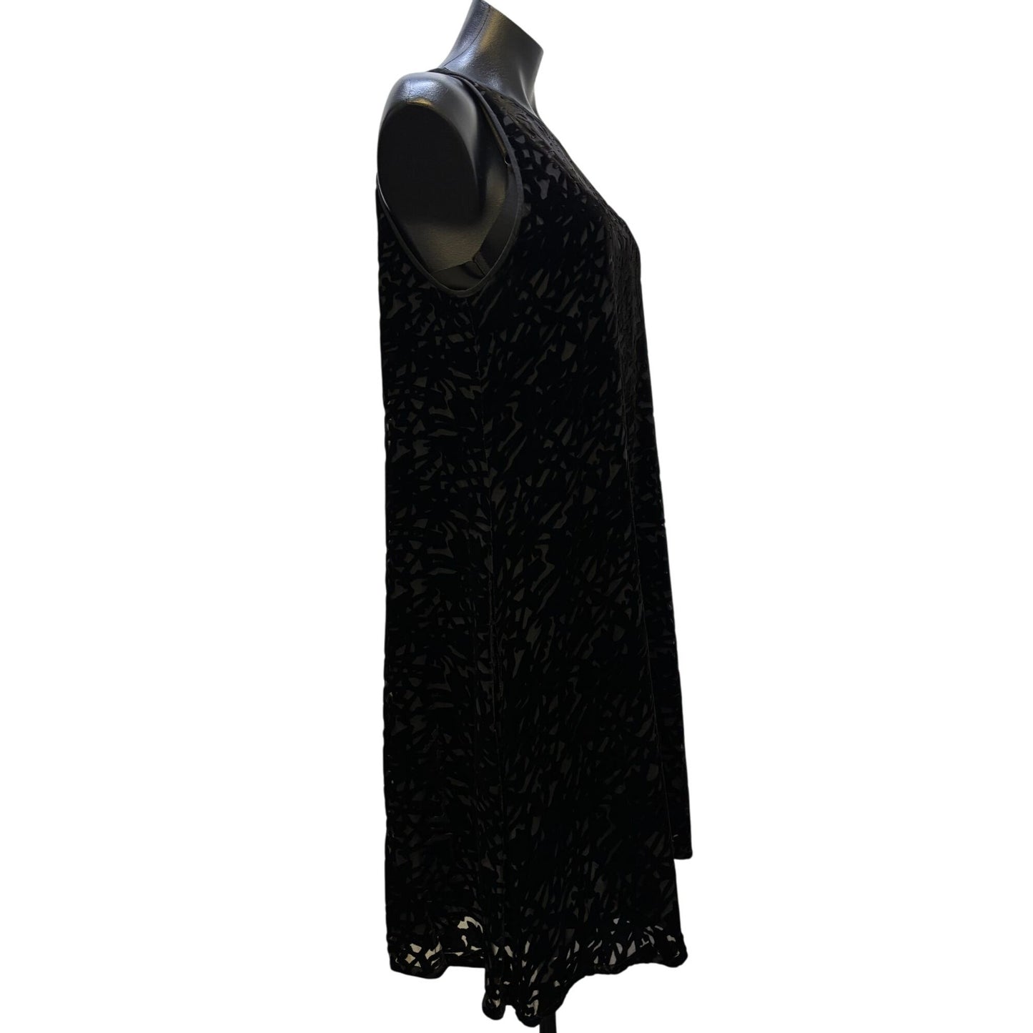 NWT Eileen Fisher Black Velvet Ballet Neck A-Line Dress M