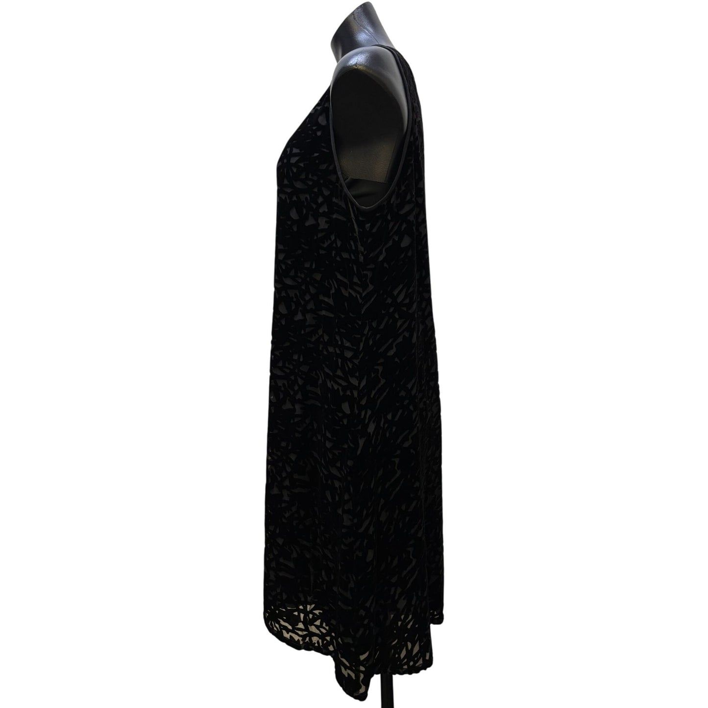 NWT Eileen Fisher Black Velvet Ballet Neck A-Line Dress M