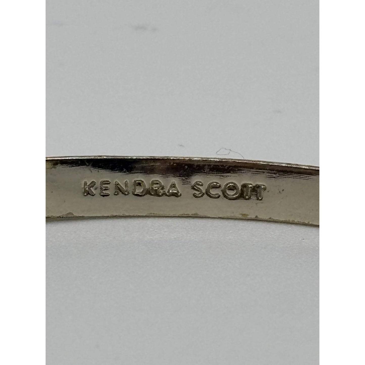 Kendra Scott Gold Cuff Bracelet With White Oval Stones Open-Ended