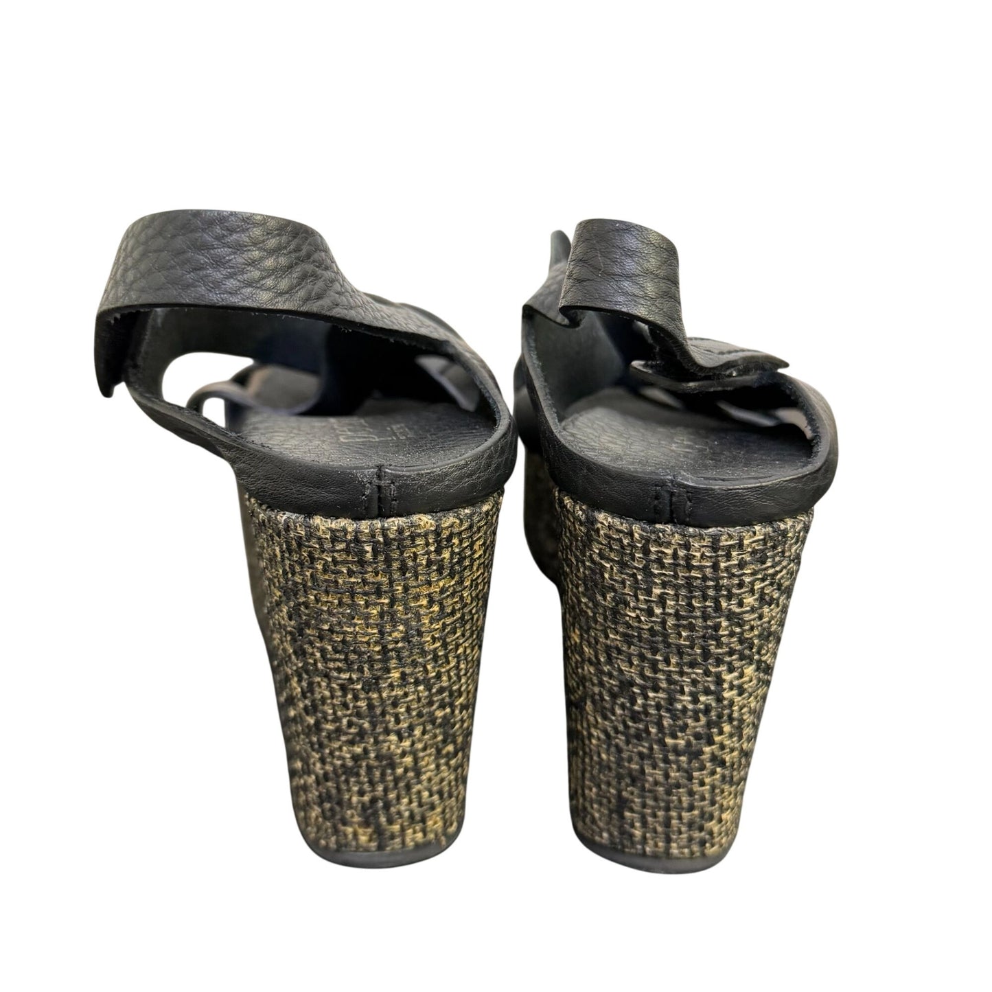 Pedro Garcia Black Wedge Sandals Size 9