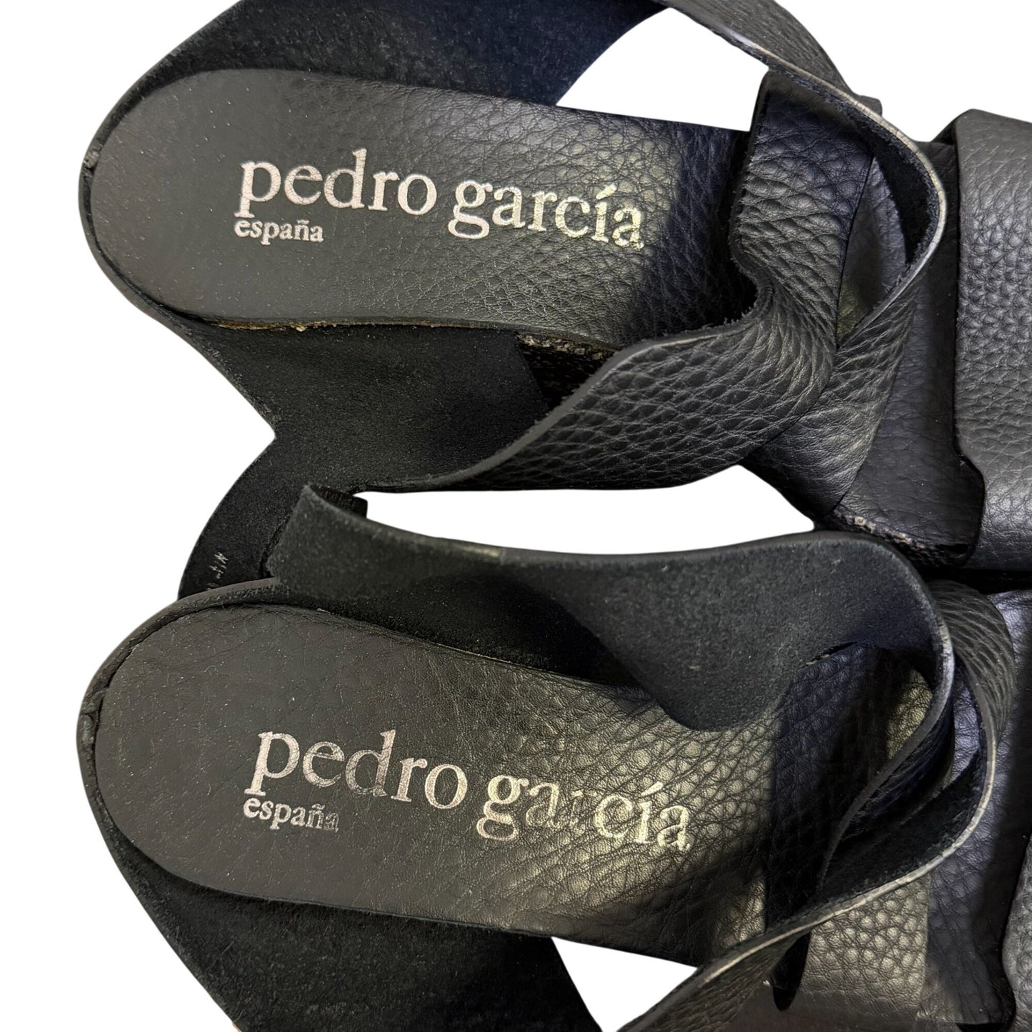 Pedro Garcia Black Wedge Sandals Size 9