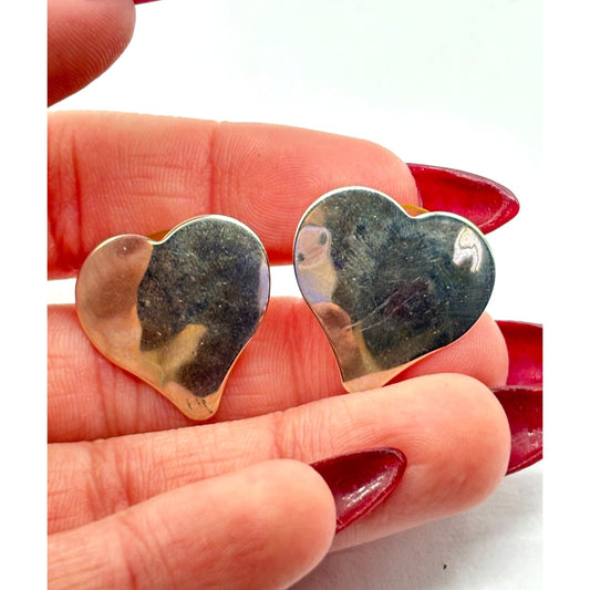 Unique 925 Sterling Silver Heart Art Earrings