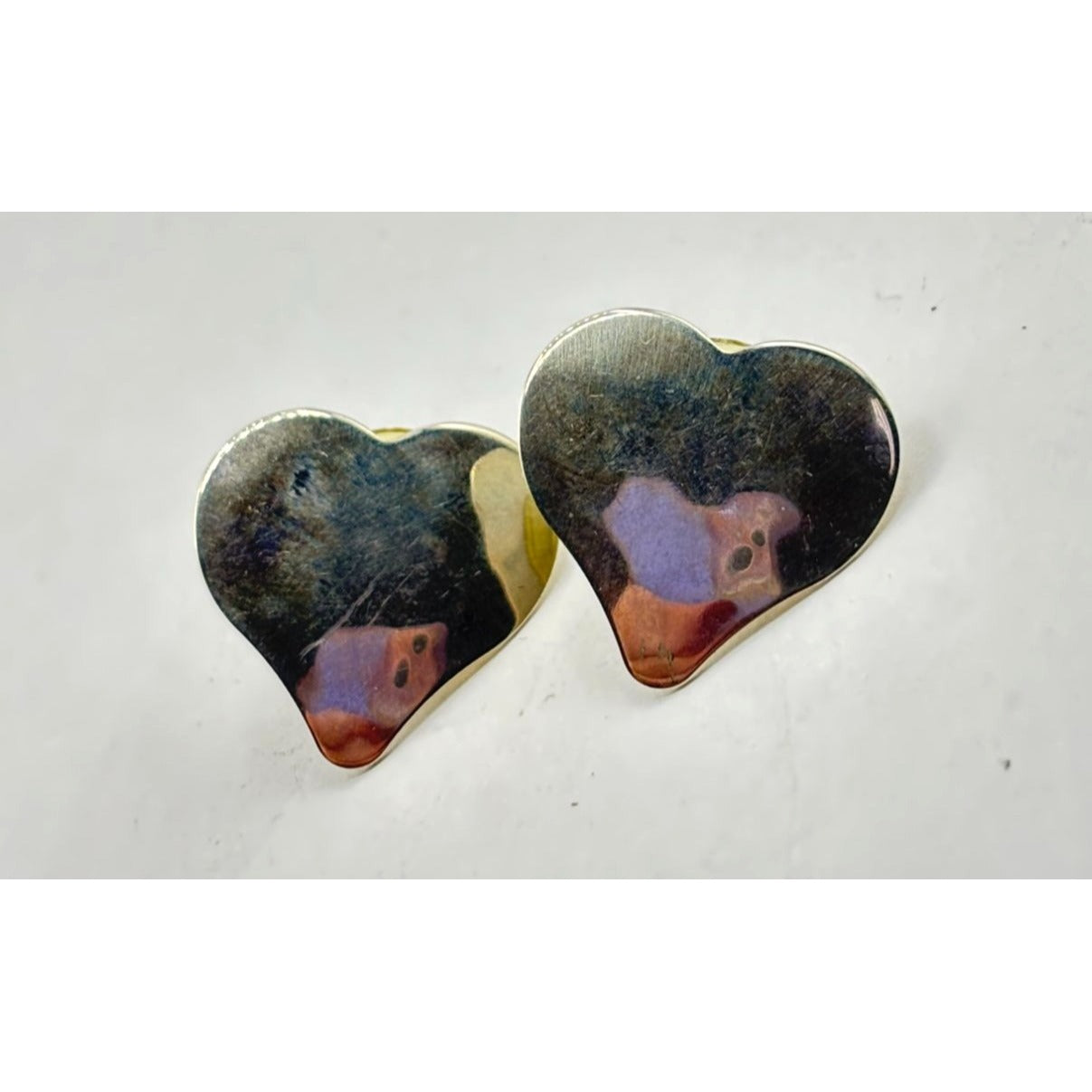 Unique 925 Sterling Silver Heart Art Earrings