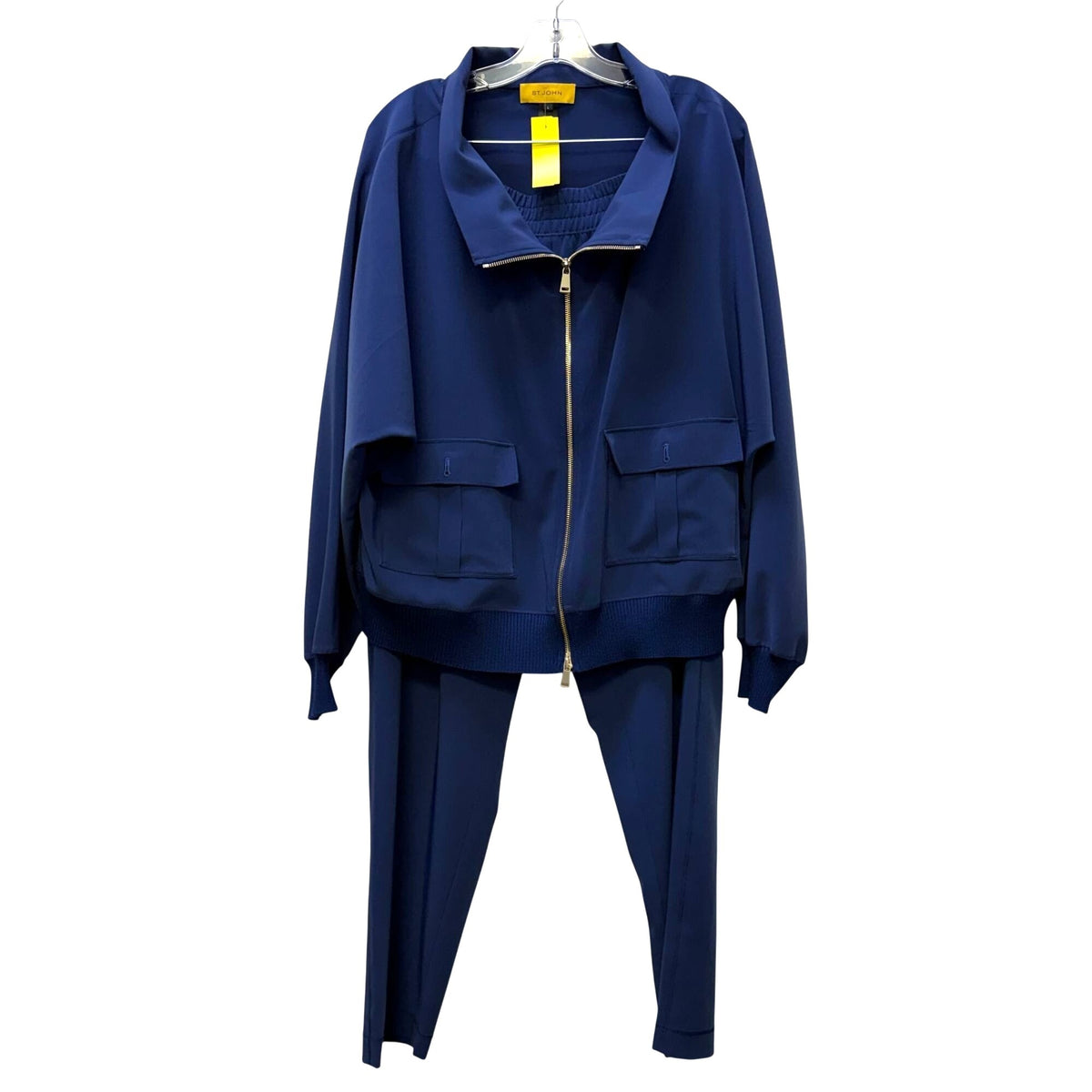 St. John 2 Pc Jacket & Pants Set Blue Size L