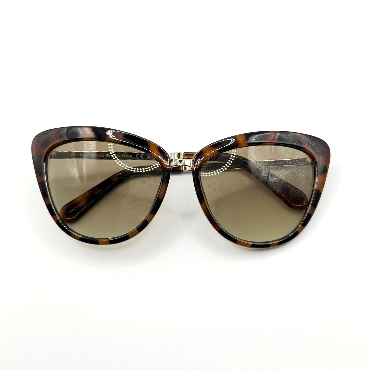 Kate Spade Tortoise Cat Eye Sunglasses With Green Case