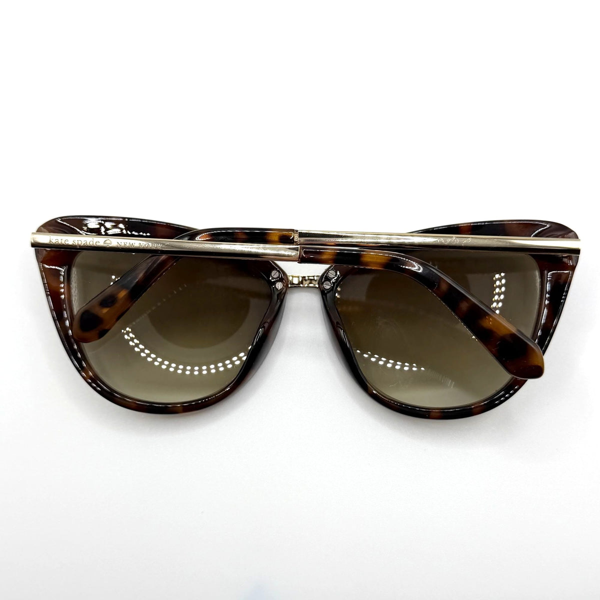 Kate Spade Tortoise Cat Eye Sunglasses With Green Case