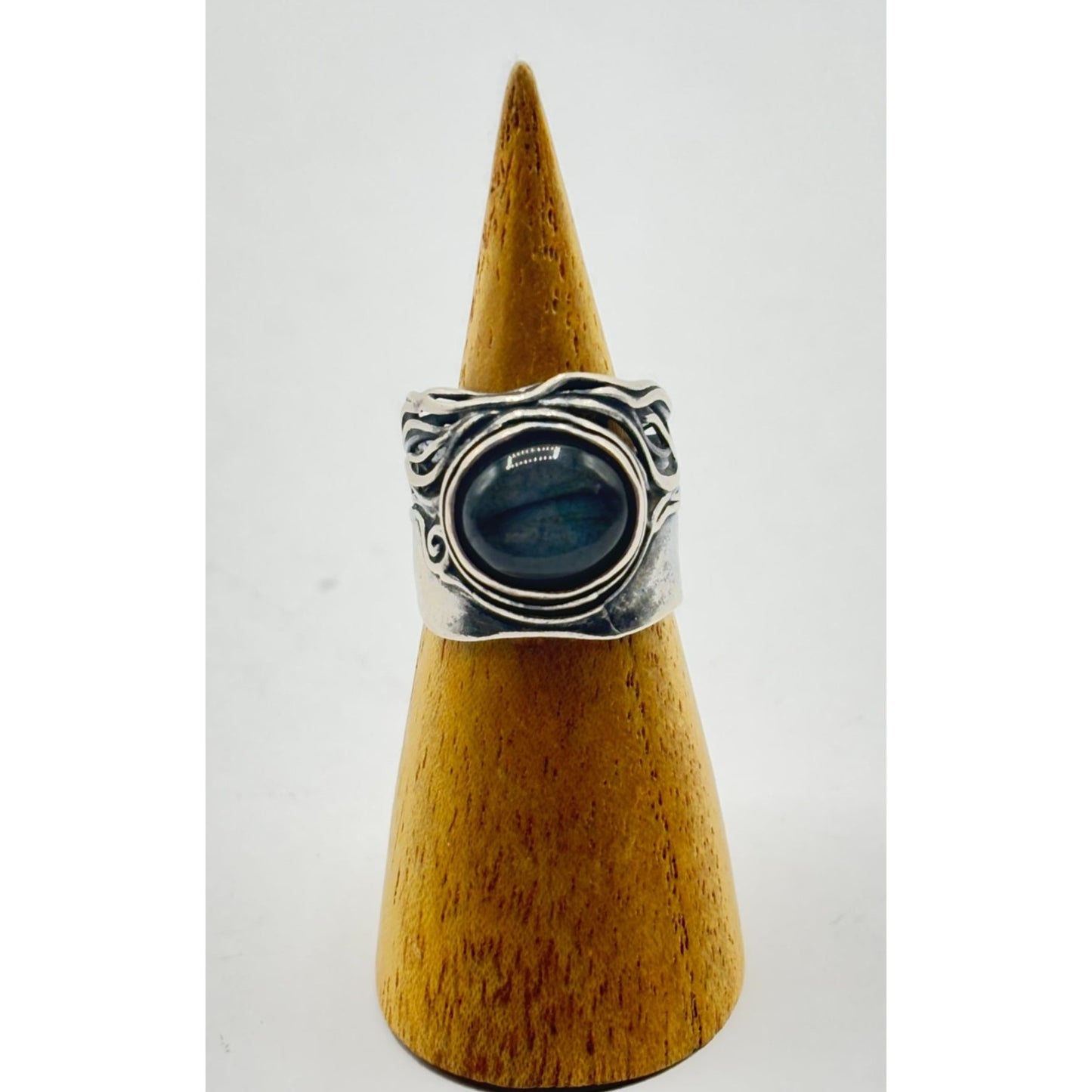 Labradorite Gemstone Sterling Silver Ring Size 7 Handcrafted In Israel