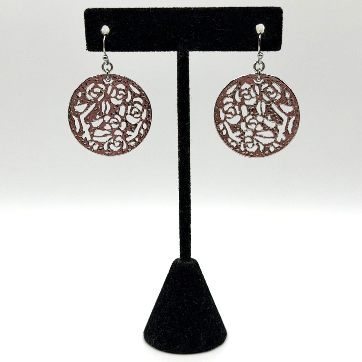 Kendra Scott Silver-Tone Filigree Round Dangle Earrings