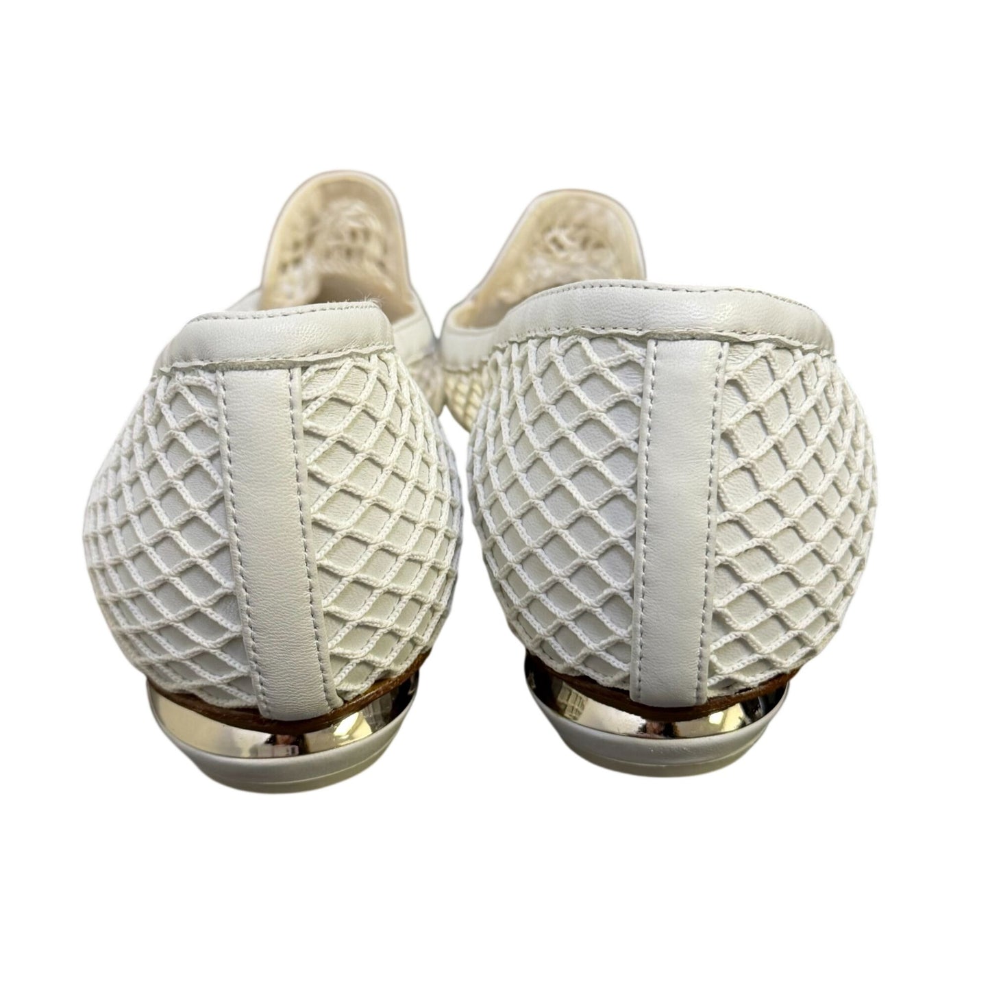 Nicholas Kirkwood Open Weave Mesh Pointed Flats White Size 8