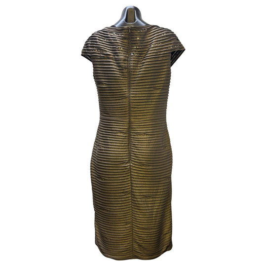 Tadashi Shoji Embellished Bandage Dress Taupe Gold L