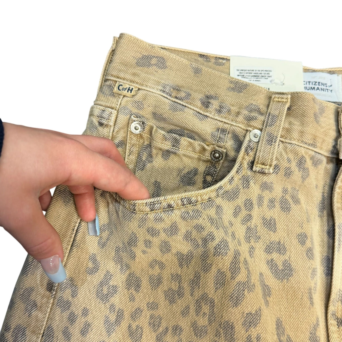 Citizens Of Humanity Miro Jean Natural Cheetah Print Tan 25