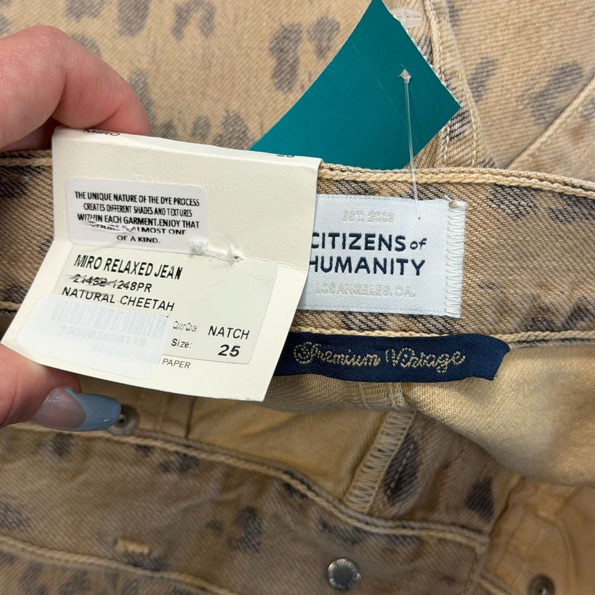Citizens Of Humanity Miro Jean Natural Cheetah Print Tan 25