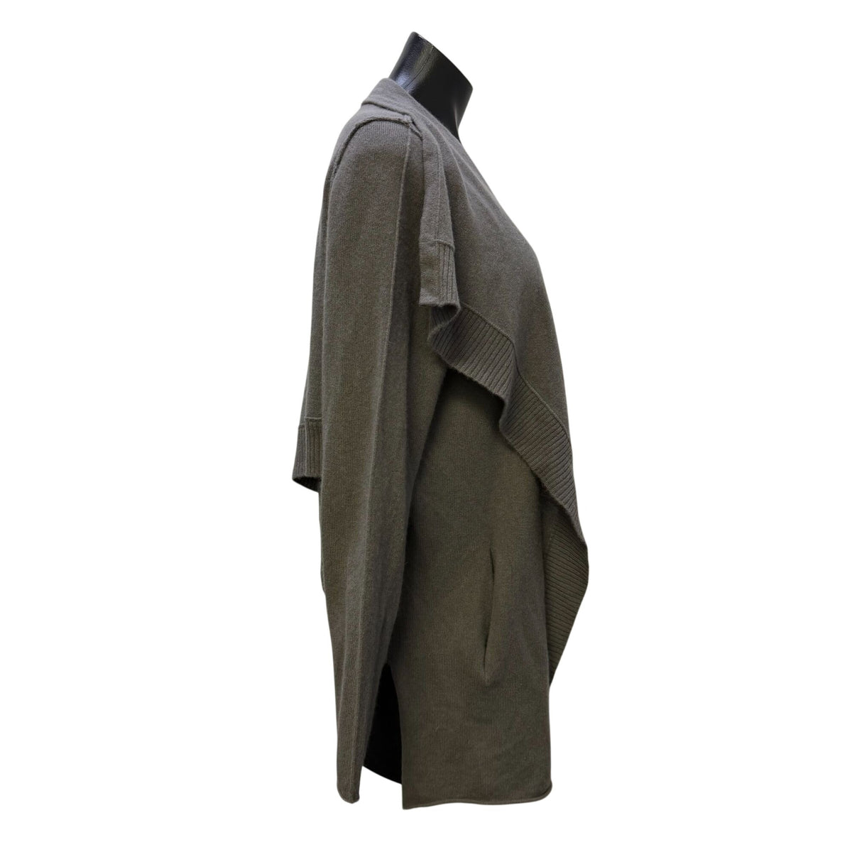 360 Cashmere Gray Open Front Cardigan Long Sleeve Size L