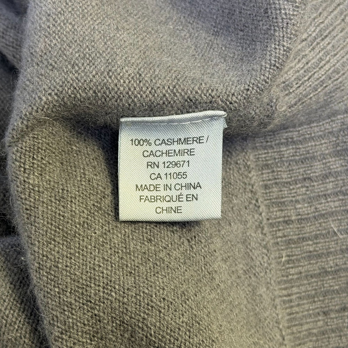 360 Cashmere Gray Open Front Cardigan Long Sleeve Size L