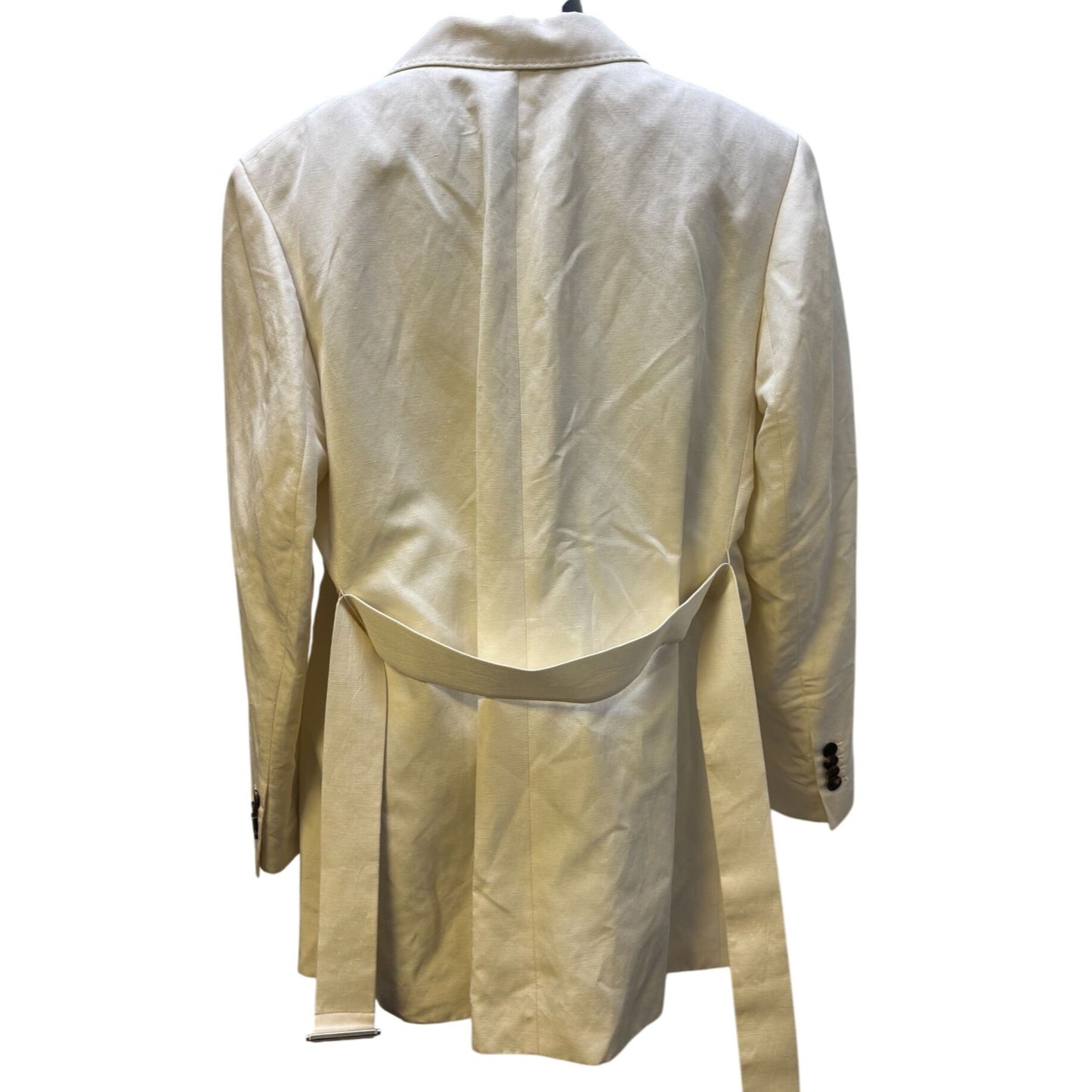 Lafayette 148 Silk Linen Trench Coat Ivory Size 16