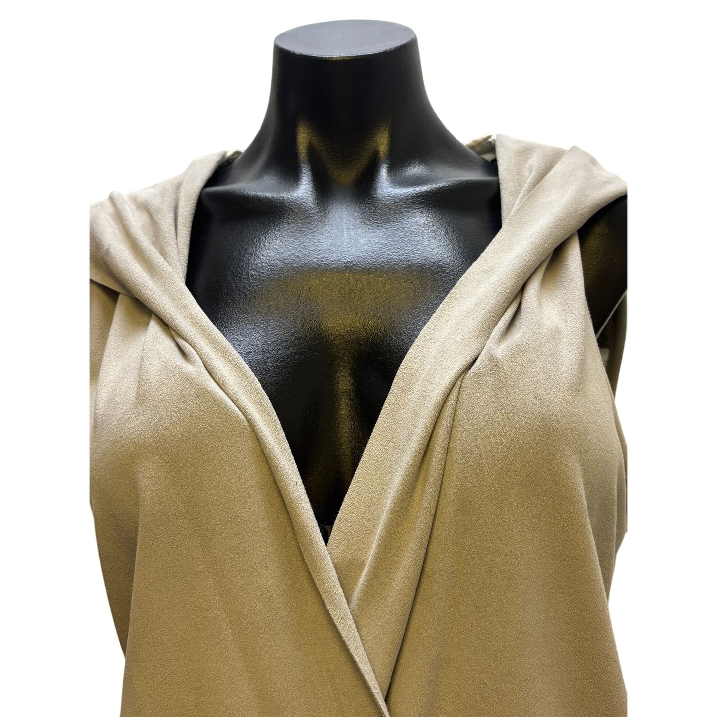 NWT Blanc Noir Sleeveless Hooded Wrap Vest Gray M