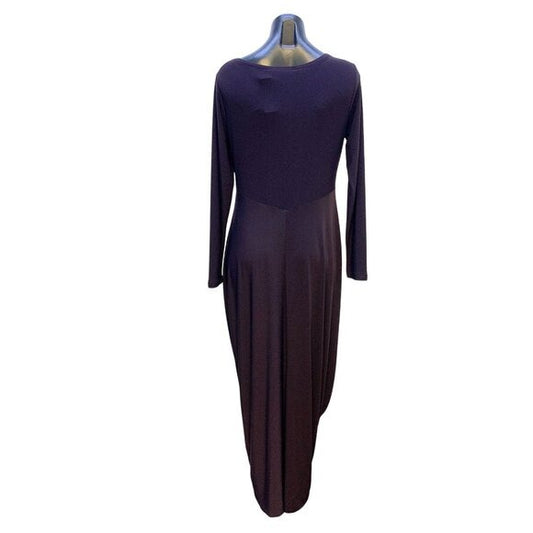 Sympli Womens Long Sleeve Plum Draped Dress Size 10
