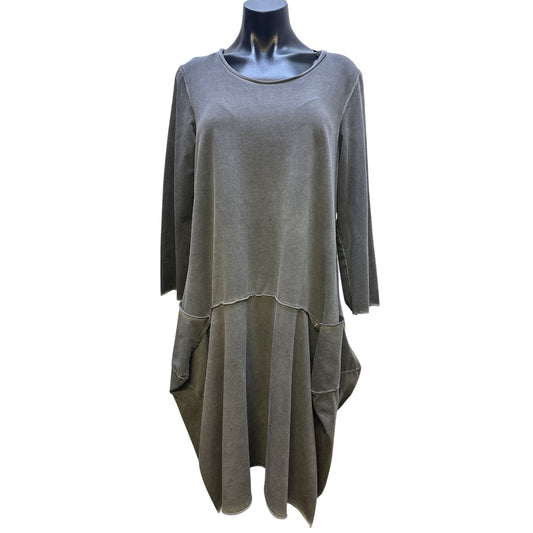 Luukaa Gray Loose-Fitting Tunic Dress Size 14