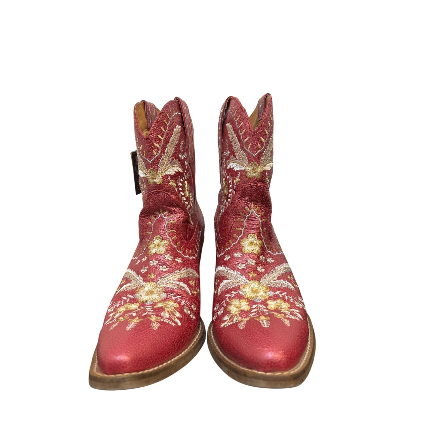 Dingo Embroidered Pink Ankle Western Boots Size 10