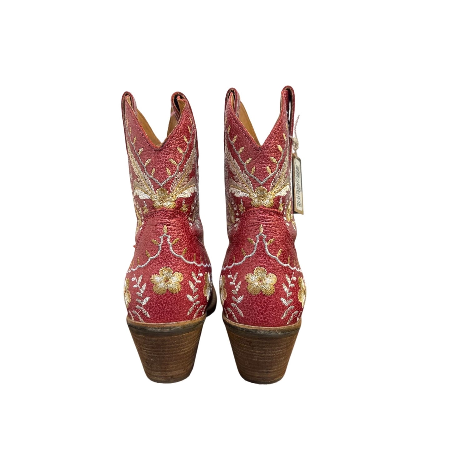 Dingo Embroidered Pink Ankle Western Boots Size 10