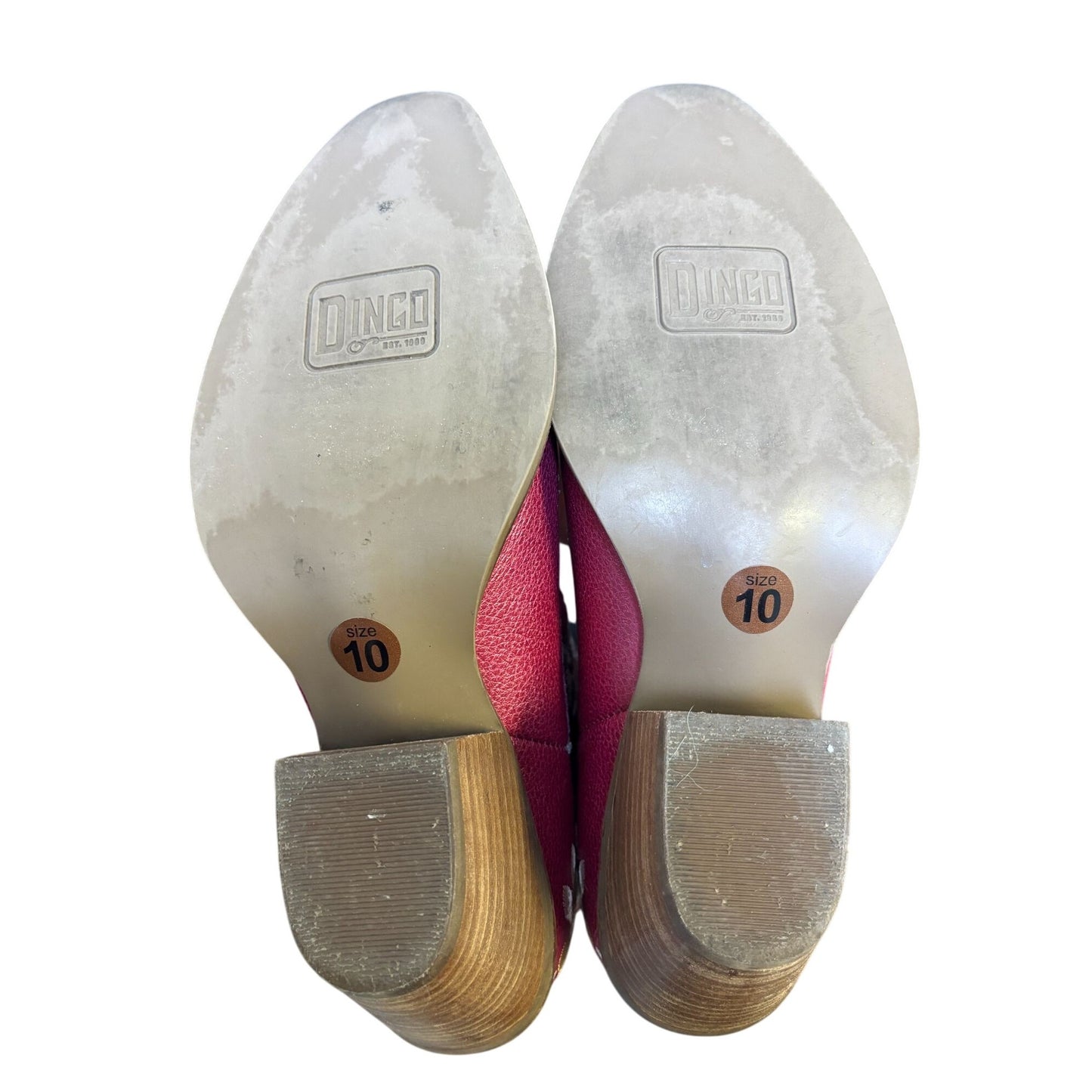 Dingo Embroidered Pink Ankle Western Boots Size 10