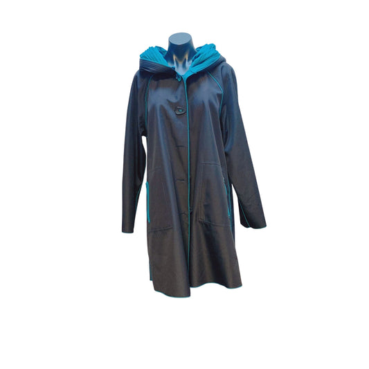 Ubu Black & Teal Hooded Jacket L