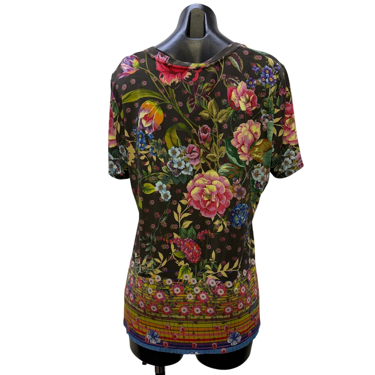 Johnny Was Floral Print T-Shirt Blouse Multicolor L