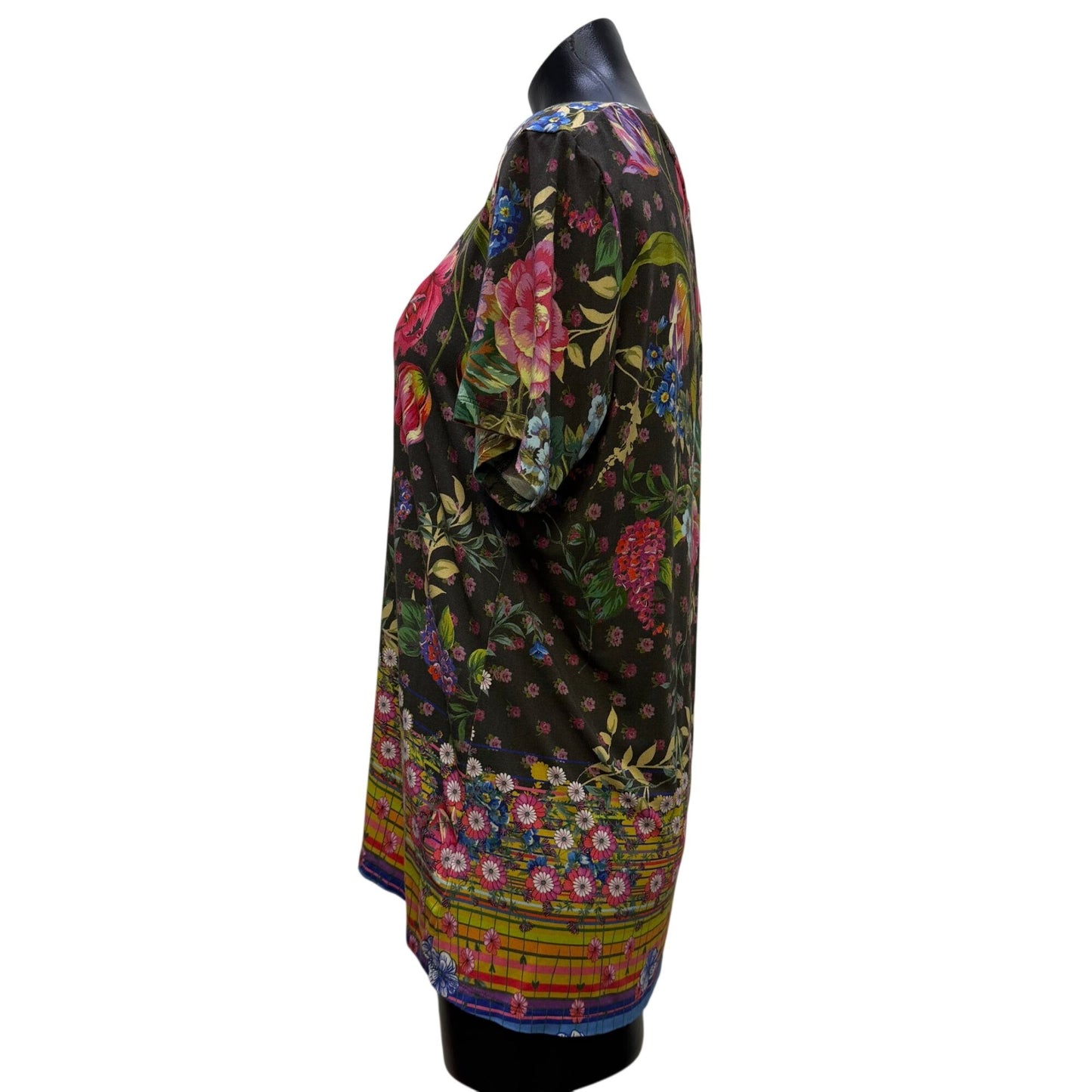 Johnny Was Floral Print T-Shirt Blouse Multicolor L