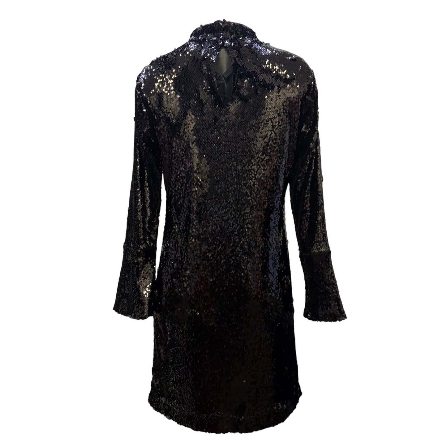 NWT Ann Taylor Black Sequin High-Neck Dress Size 4