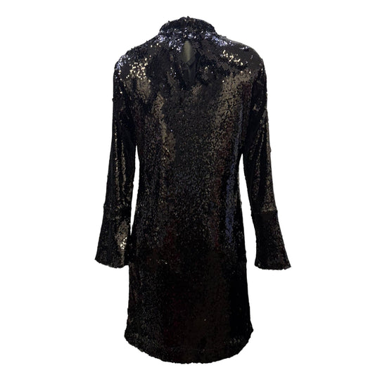 NWT Ann Taylor Black Sequin High-Neck Dress Size 4