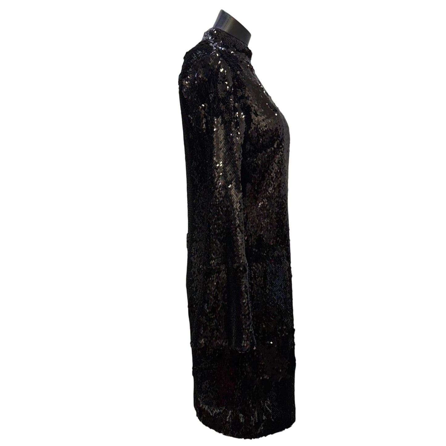 NWT Ann Taylor Black Sequin High-Neck Dress Size 4
