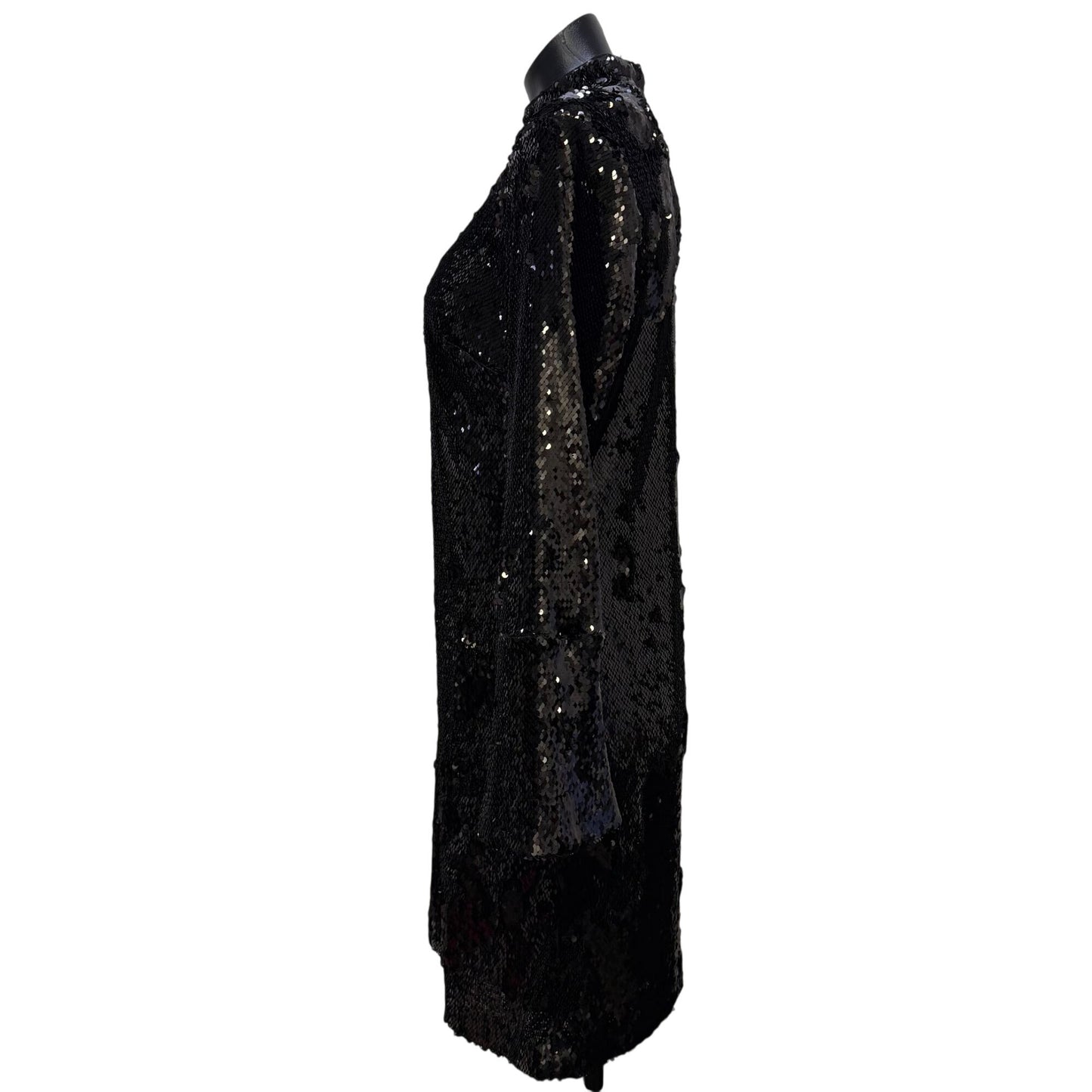 NWT Ann Taylor Black Sequin High-Neck Dress Size 4