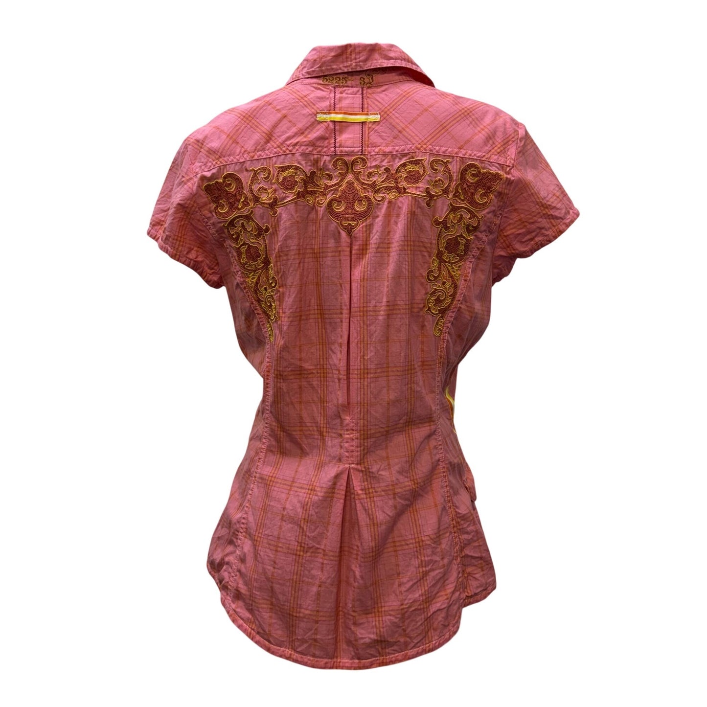 3J Workshop Embroidered Button-Up Blouse Pink M