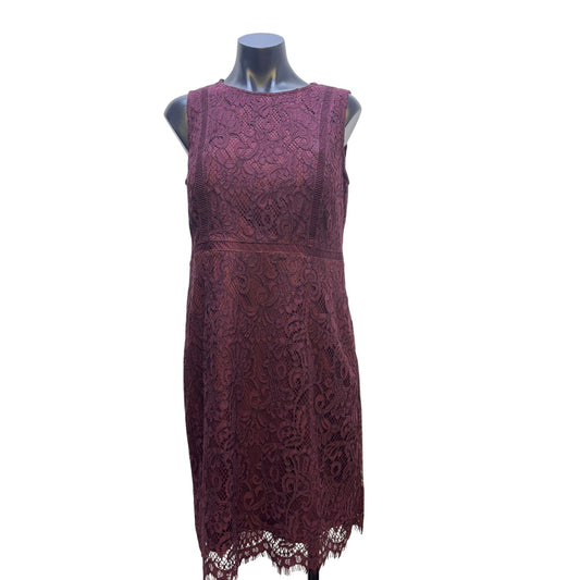 NWT Banana Republic Petite Lace Burgundy Dress 8P