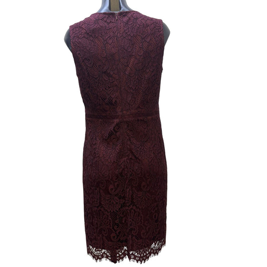 NWT Banana Republic Petite Lace Burgundy Dress 8P