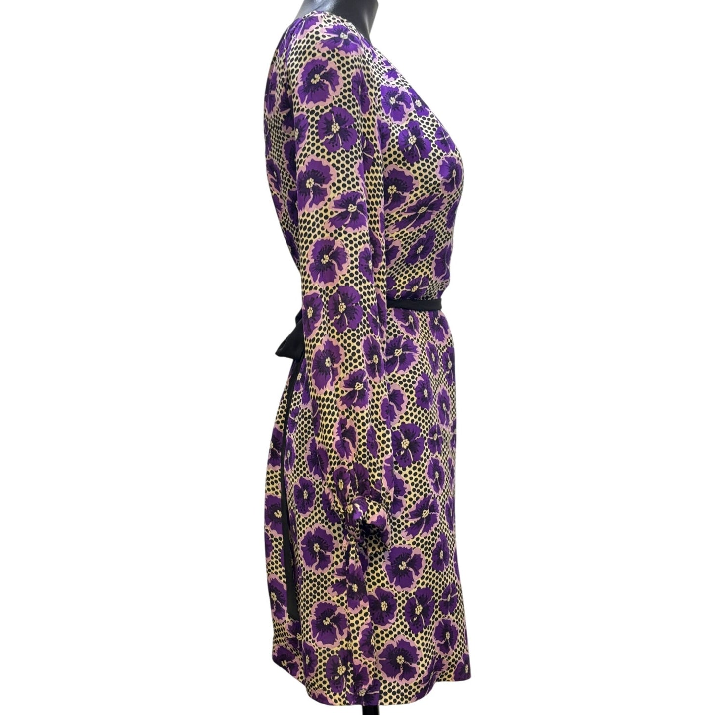 Milly Floral Print Dress Purple & Black Size 0