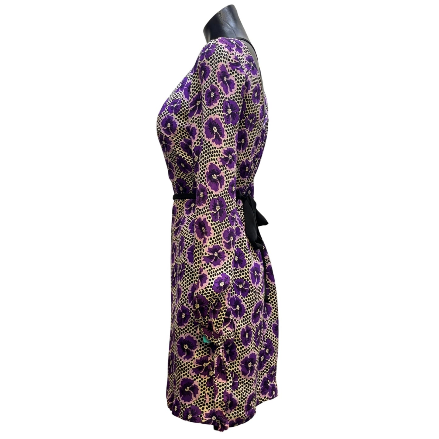 Milly Floral Print Dress Purple & Black Size 0